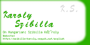 karoly szibilla business card